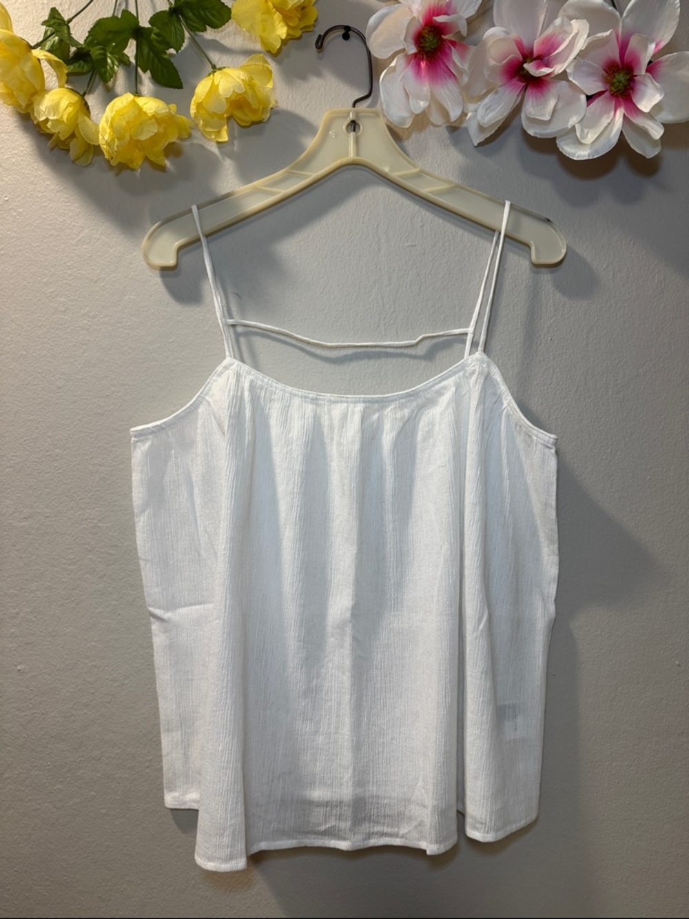 H&M White Ribbed Cami Top